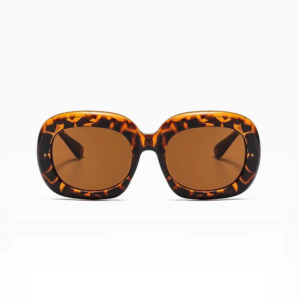 Mxbeauty Kacamata Hitam Wanita Merek Desain Kepribadian Leopard Print Kacamata Matahari Hitam Teh Lensa Warna Gaya Korea Sunglasses