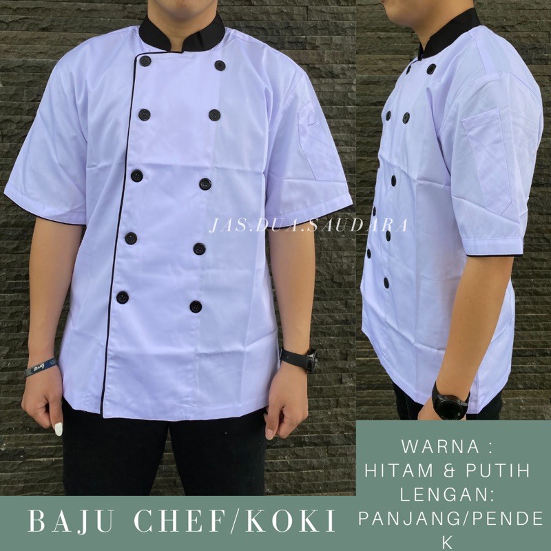 Baju koki / cheff LENGAN PENDEK / PANJANG