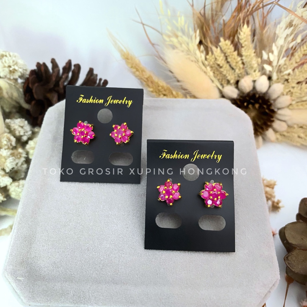 Sumpel/Anting Tusuk/Anting Stud/Giwang batu permata MIRAH asli Xuping Hongkong bahan tembaga hongkon