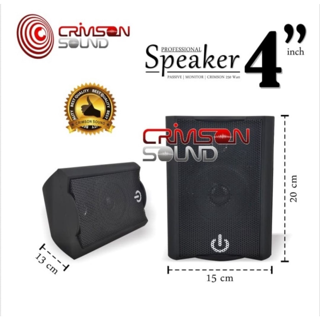 G604 CRIMSON SPEAKER PASIF DINDING TEMBOK 4 INCI SEPASANG GANTUNG DUAL SPEKER SPK DINDING WALL PASSIVE MASIVE SOUNDBEST MIC KARAOKE VOKAL VOCAL ARTIS PROFESIONAL PRO SOUND BEST SISTEM AUDIO PANGGUNG DYNAMIC PENGERAS SUARA