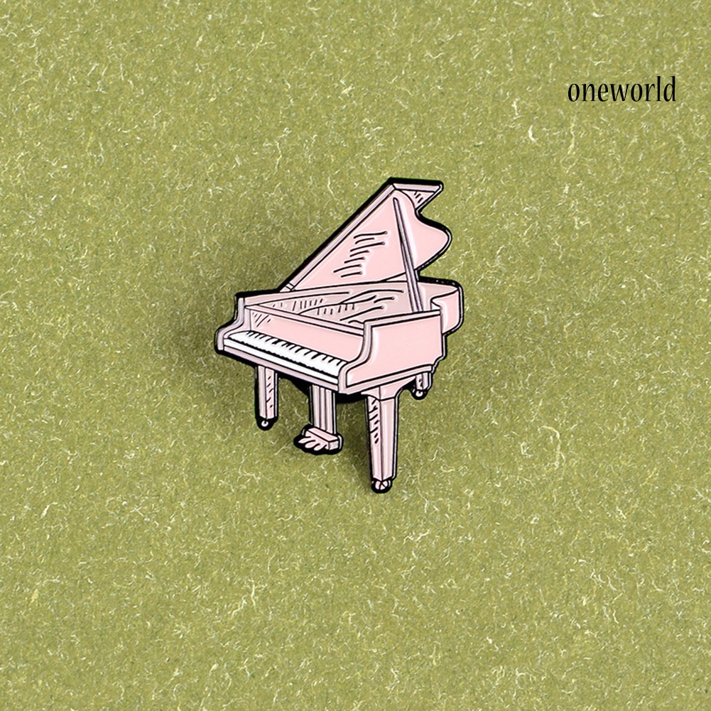 OW@ Cartoon Unisex Piano Shaped Enamel Brooch Pin Music Lover Bag Hat Badge Gift