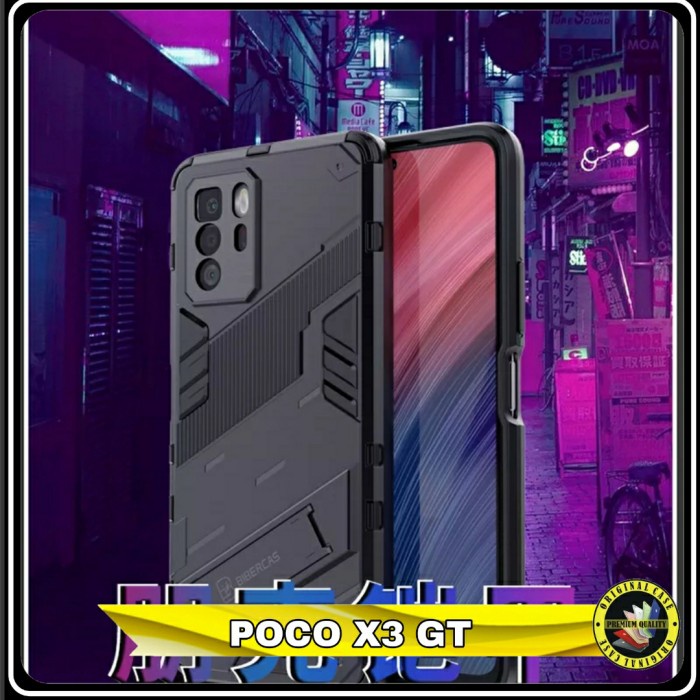 Casing Xiomi Poco X3 GT Hard Case Kickstand Amor Cover amor Robot