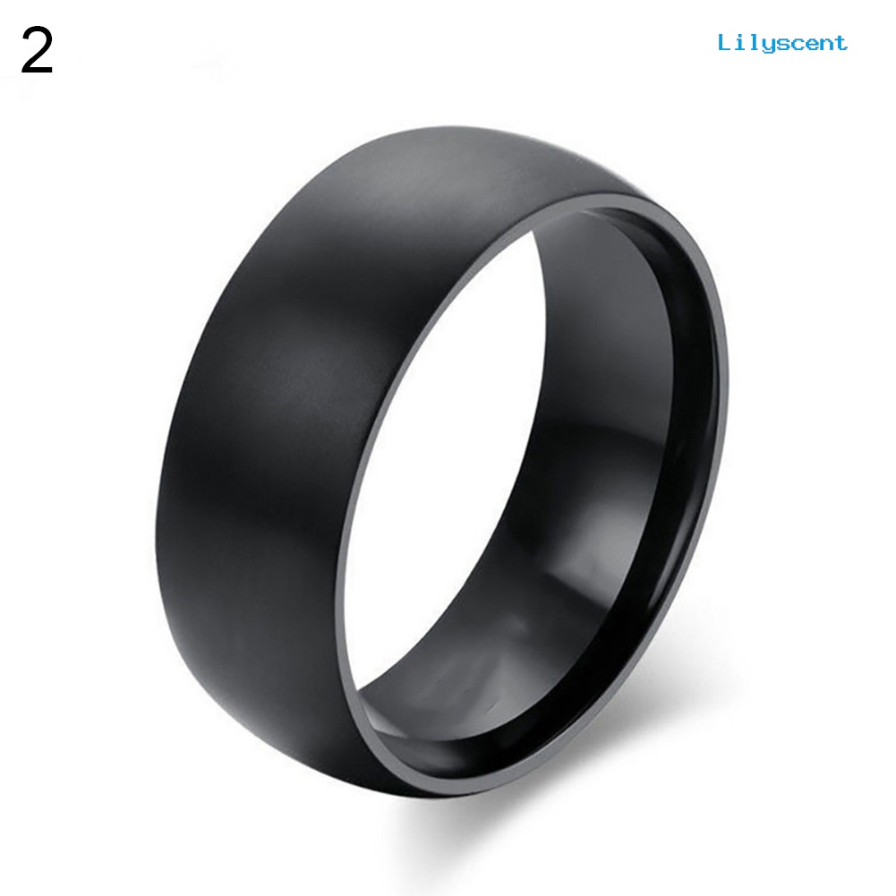 Ls Cincin Lebar 8mm Bahan Titanium Steel Untuk Pria