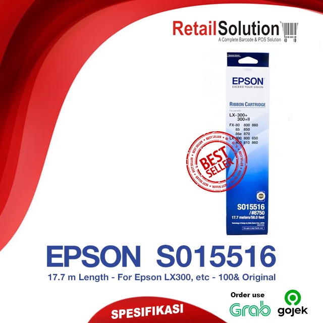 Ribbon Pita Cartridge EPSON LX-300 S015516 #8750 Original