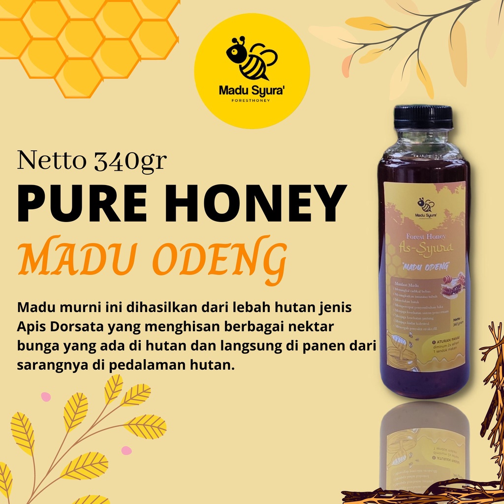 

Madu Hutan Asli (340Gr) - Madusyura 100% Forest Honey - Madu Odeng (Jawa Barat)