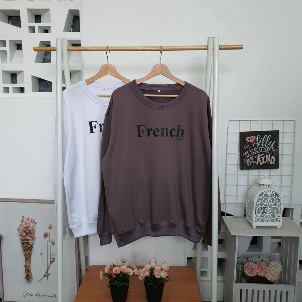 Sweater French XXL Sweatshirt Remaja Oblong Unisex Terbaru