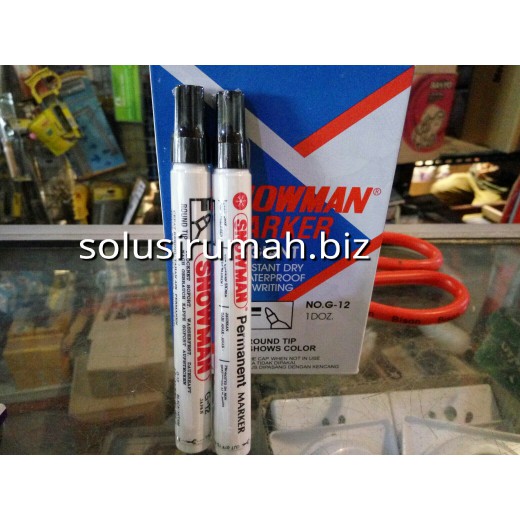 SPIDOL SNOWMAN MARKER HITAM PERMANENT G-12