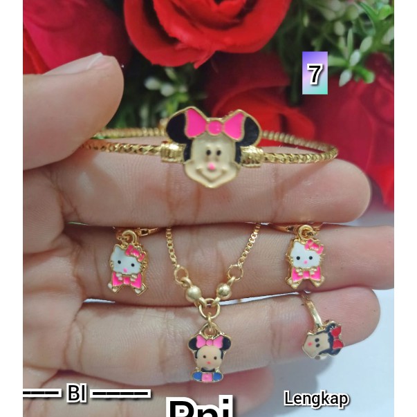 Set Anak Hello Kitty rante mewah ANTI KARAT (COD)