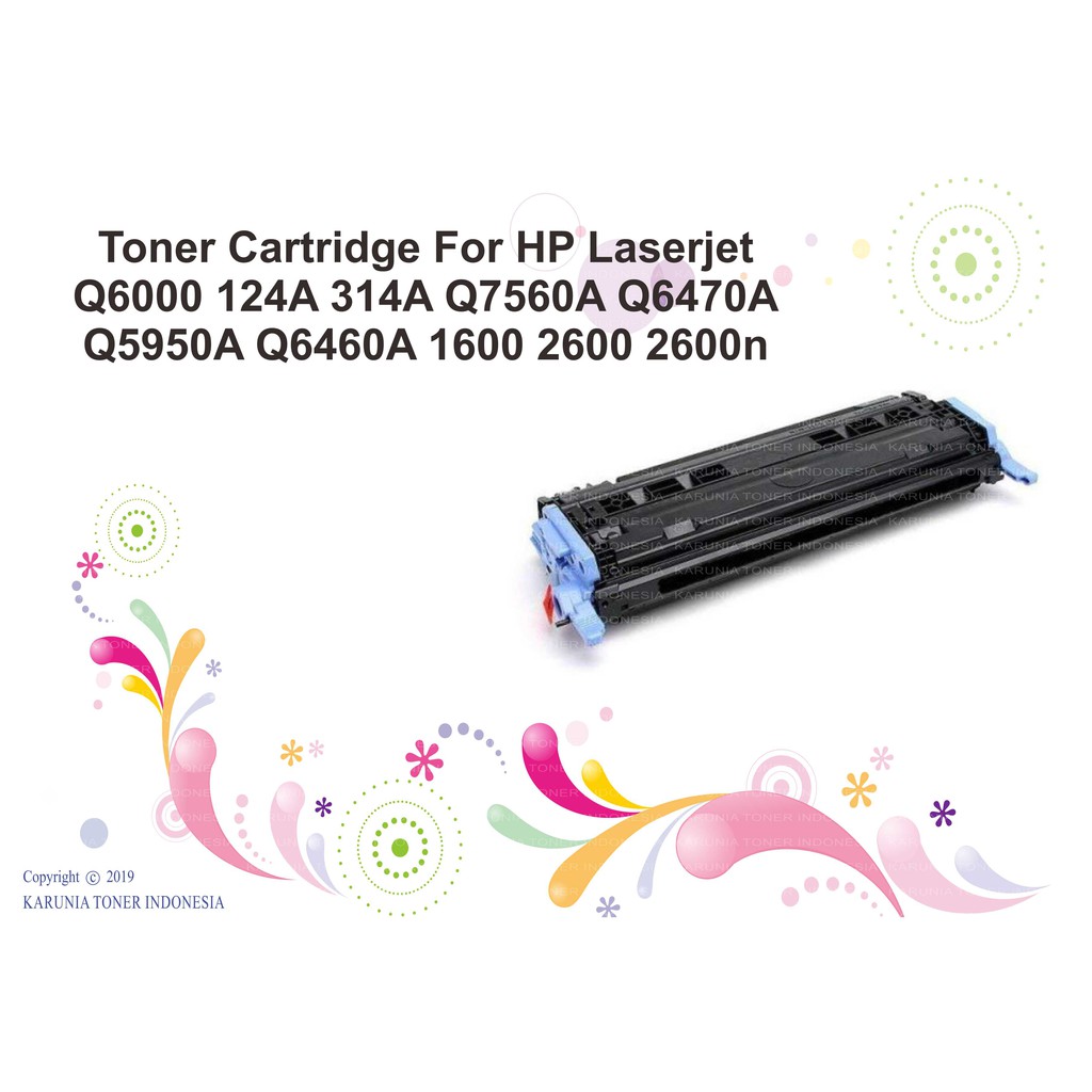 Toner Cartridge Printer HP Laserjet Q6000 124A Q7560A Q6470A Q5950A Q6460A 1600 2600n CM1015 CMYK