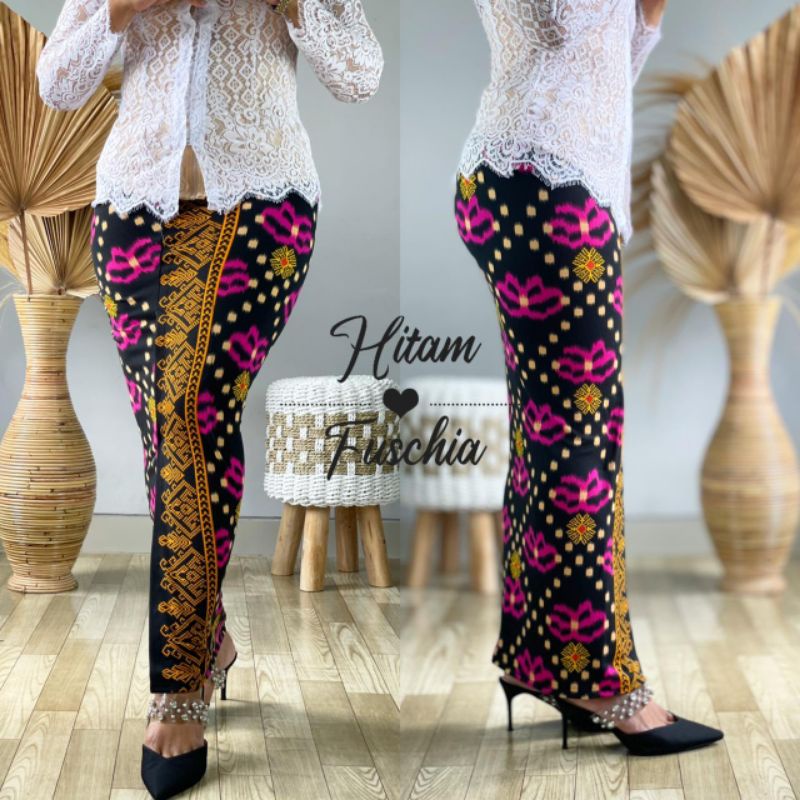 Kamen jadi jumbo 5XL | bawahan tradisional jumbo | kamben bigsize 5xl-HITAM FUSCHIA