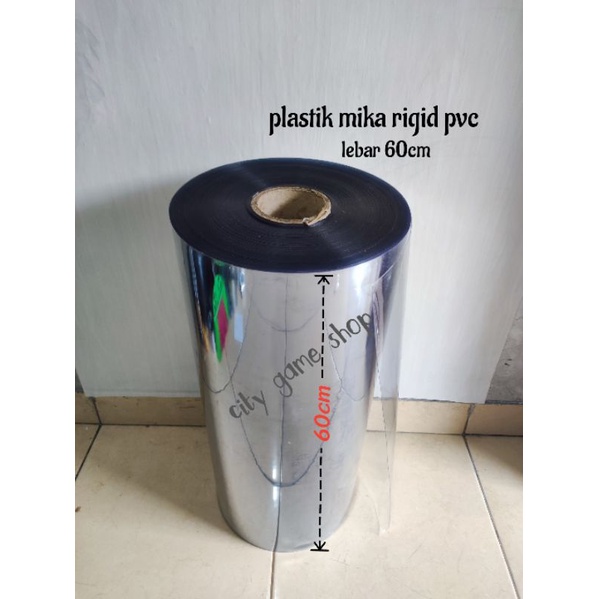 Plastik mika kaku rigid pvc lebar 60cm tebal 0,25mm