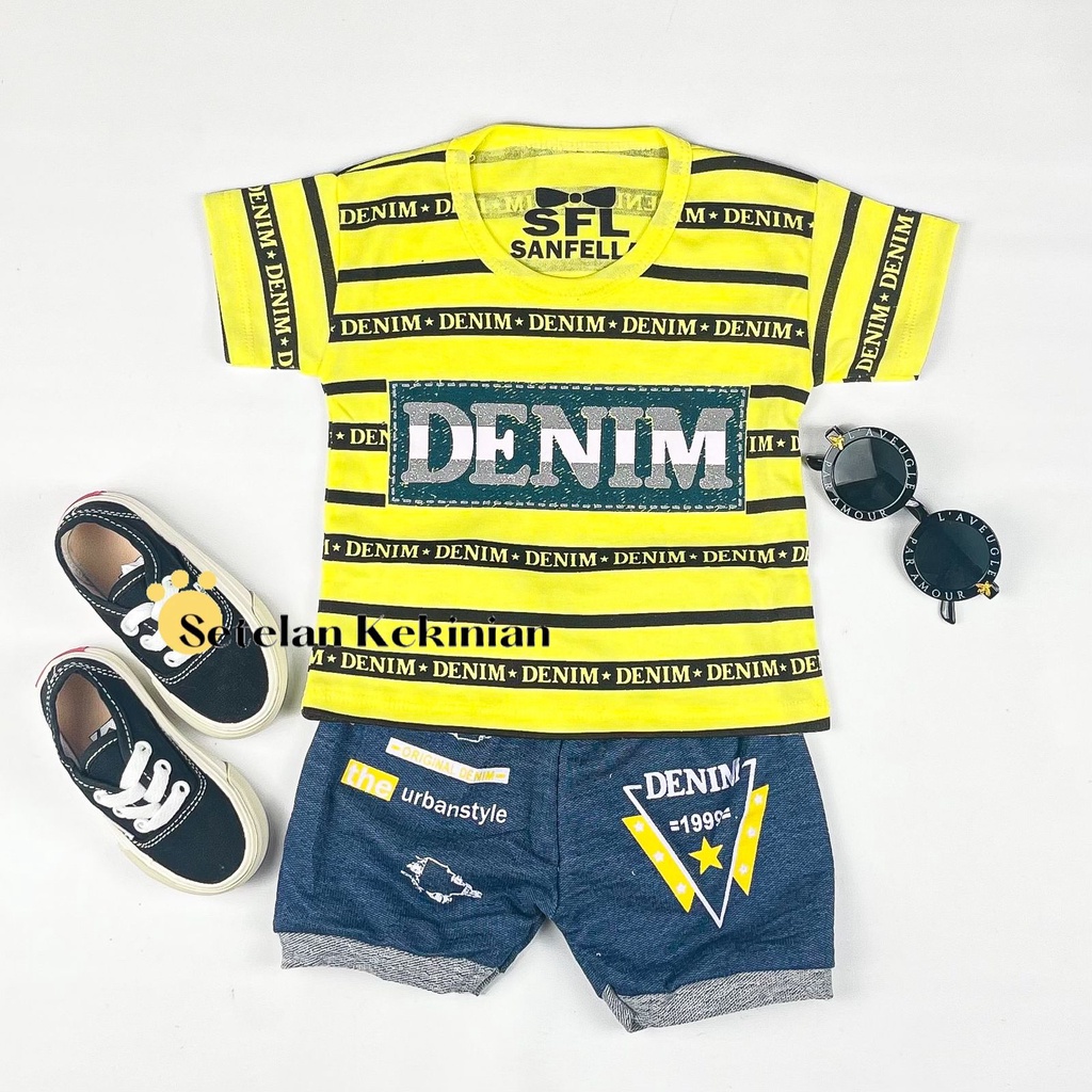 [SK] Setelan Baby Cowok 6-12bulan Baju Bayi Laki Laki Kasual Animal Set Baby Boy Celana Denim Keren