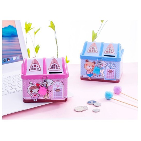 J3 - Celengan kaleng rumah besar gembok lucu