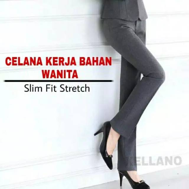 Celana kerja wanita / kain gracela impor size S to 5L