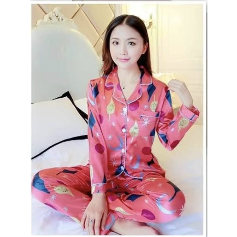 Setelan baju tidur piyama pp satin import