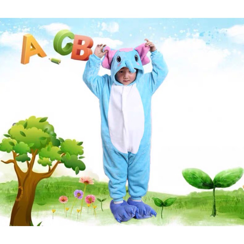 KOSTUM ONESIE DUMBO GAJAH ELEPHANT COSPLAY PIYAMA ANAK