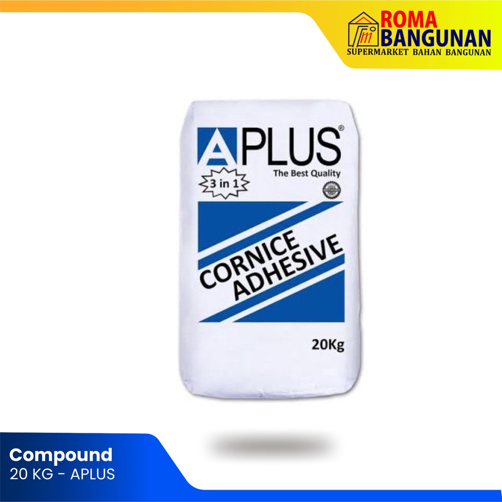 Aplus compound cornice kompon gypsum / plamir dempul tembok 20 KG