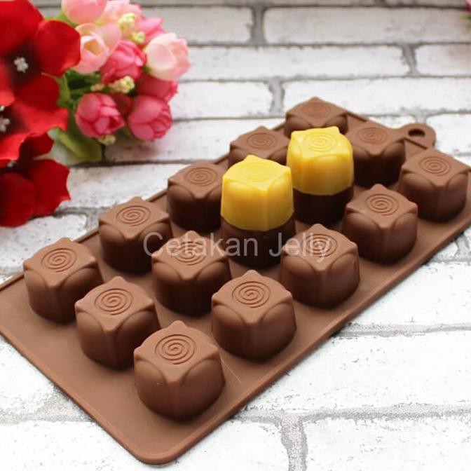Cetakan Coklat / Puding  Block & Circle AT396