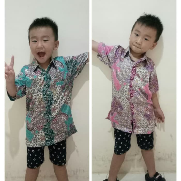 kemeja anak batik lengan pendek