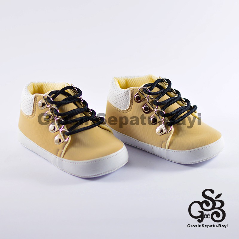 sepatu bayi baby shoes prewalker laki laki umur 2 sampai 14 bulan model edgy tali warna krem