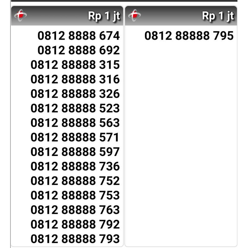 NOMOR CANTIK SIMPATI / TELKOMSEL 0812 8888