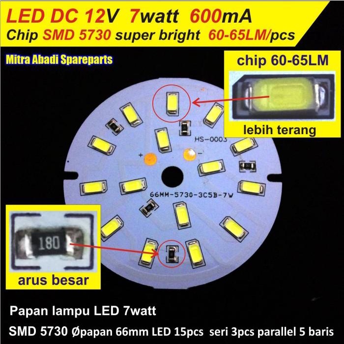 PCB LED DC 12V / 12 Volt SMD5730 / SMD 5730 7W / 7 Watt Aluminium