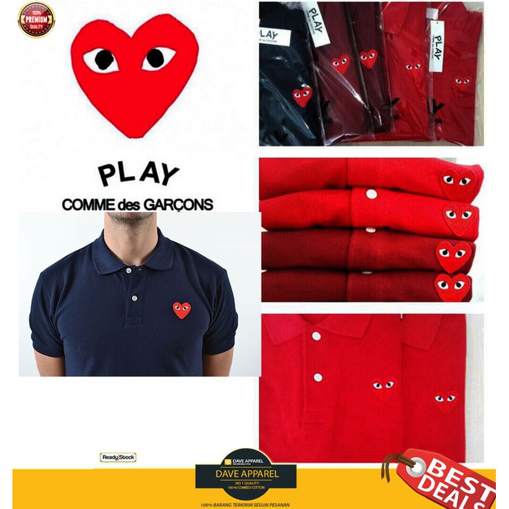 Play cdg polo shirt Kaos kerah play cdg highquality Premium