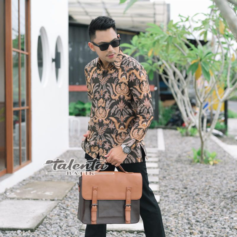 Baju Kemeja Batik Pria Lengan Panjang Pendek Modern Pesta Kantoran G04