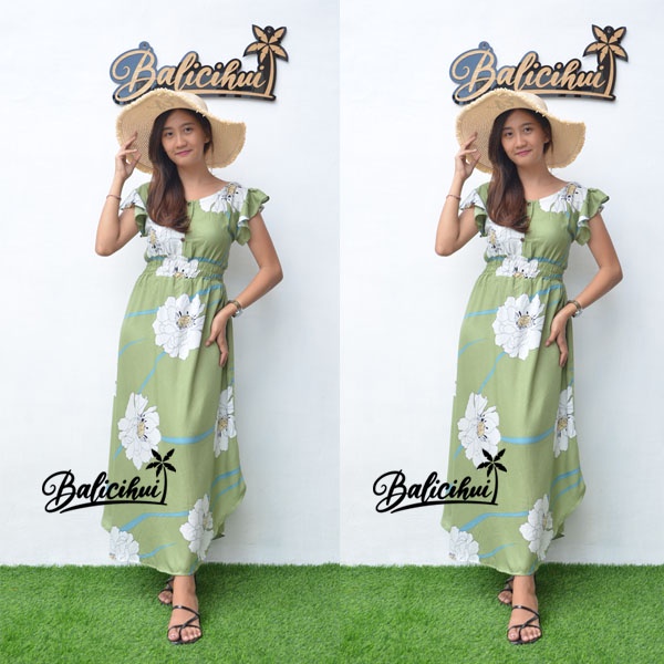 Balicihui Dress Moza Kancing Dress Busui Dress Kasual Long Dress Bali