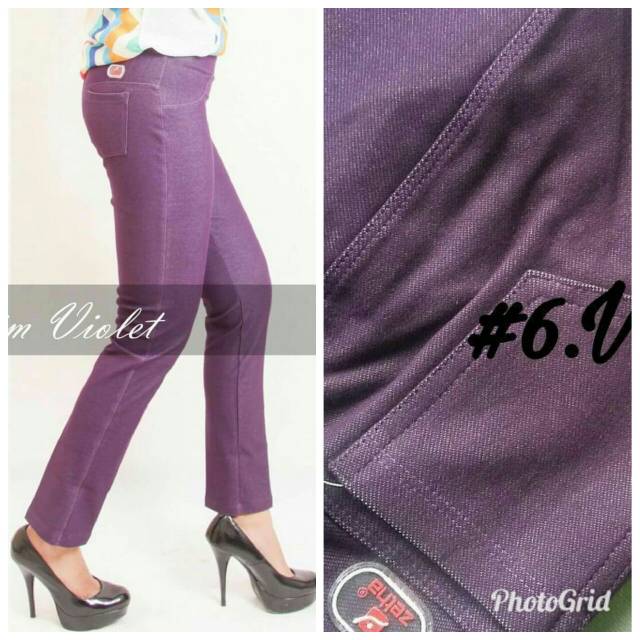 Denim Violet#Celana Zetha wanita#Celana kantor