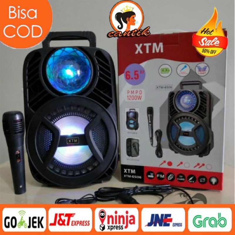 [COD] SPEAKER BLUETOOTH XTM-6506 UKURAN 6'5 INCH BONUS MIC - SPEAKER