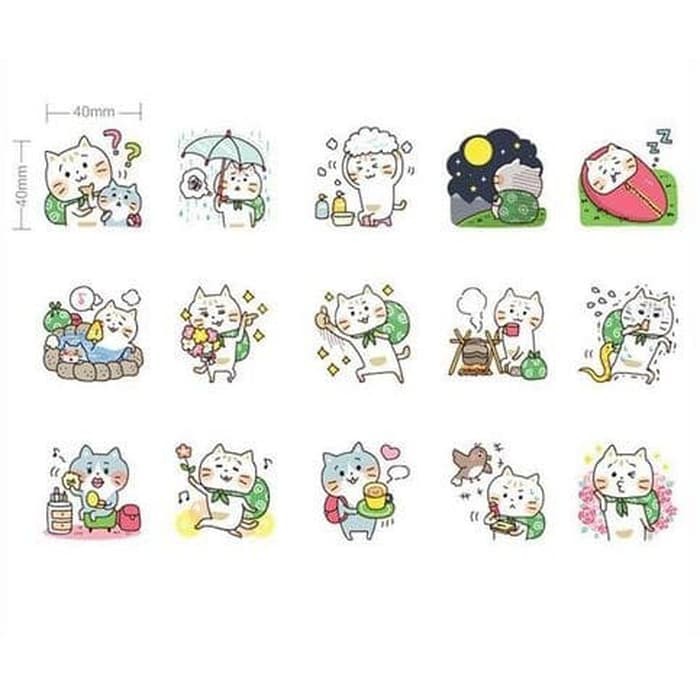 Label Sticker - Kitty Daily Life (45pcs)