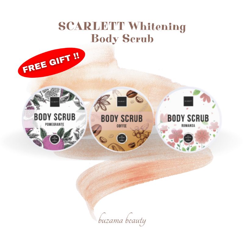 Scarlett Whitening Body Scrub Romansa - Scarlett Whitening Body Scrub Pomegrante - Body Scrub Coffee