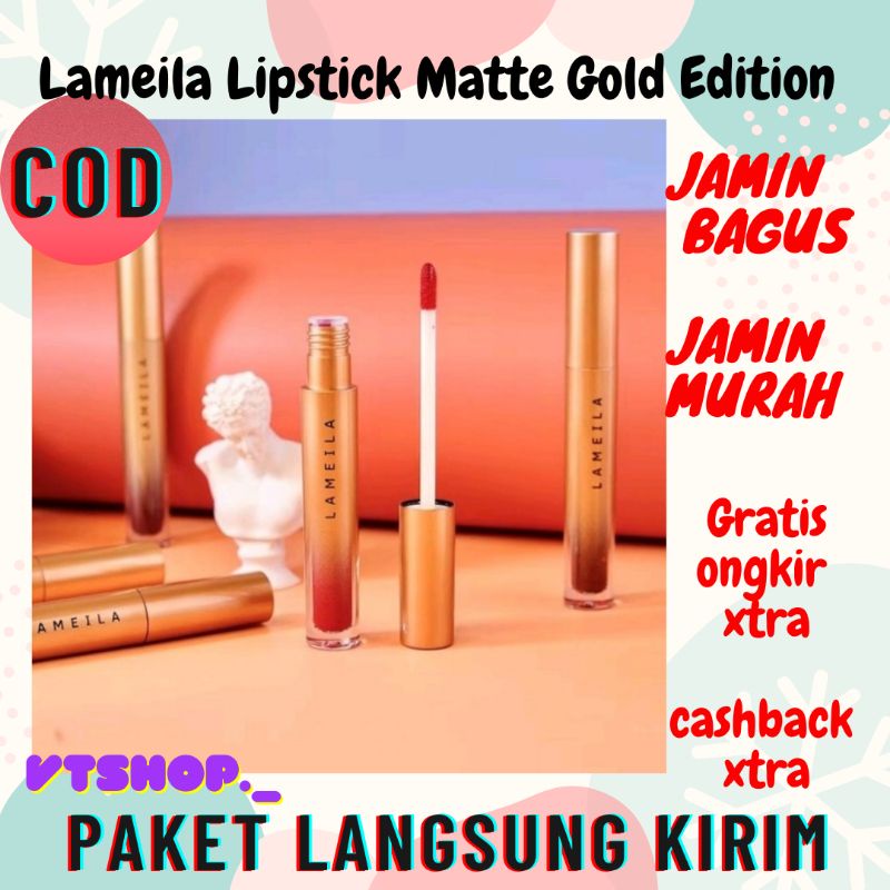 V426 - Lameila Lipstick Matte Gold Edition / Lipstick Lameila / Lip gloss / Lipstik Matte