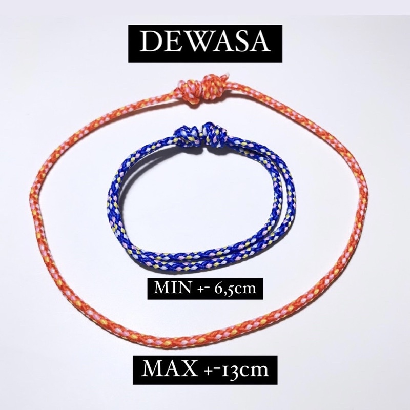 CUSTOM Gelang tali prusik polos anak dan dewasa
