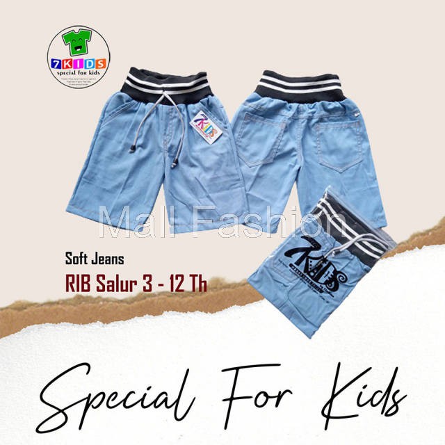 Mall Fashion - Celana Pendek Soft jeans Anak Cowok Cewek usia 3-12 tahun Bahan Denim Terlaris bagus