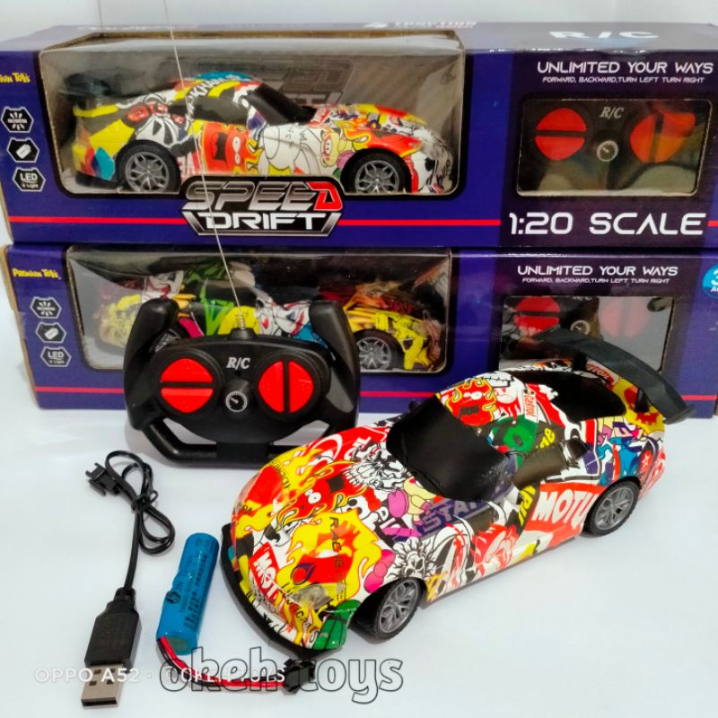 Mobil RC speed drift charger grafiti model scale 1:20