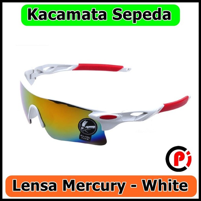 Kacamata Kaca Mata Sepeda Lensa Mercury 009181 White