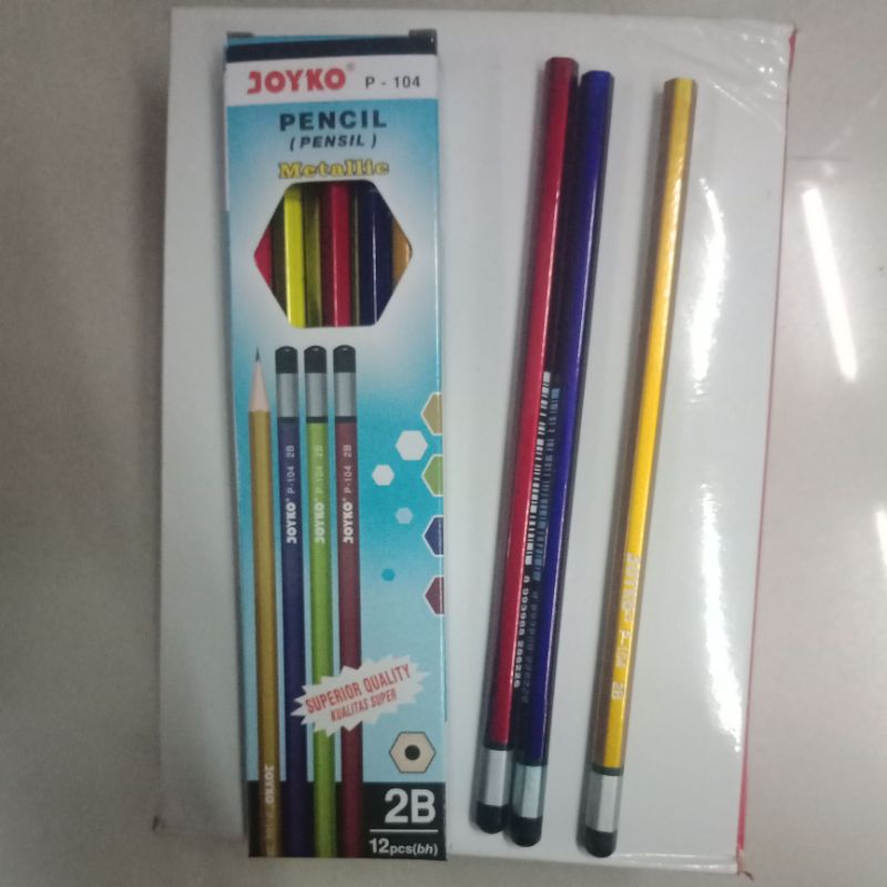 

Pensil Joyko 2B P-104 Metalik (1pak isi 12 biji)