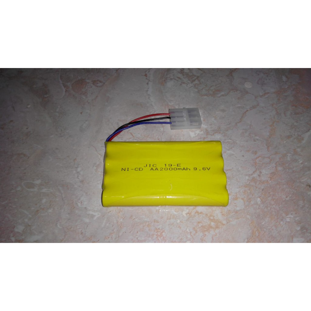 Baterai Batre 8 tegangan 9.6V Soket Putih 3Pin 2000mAh Mobil Remot Control