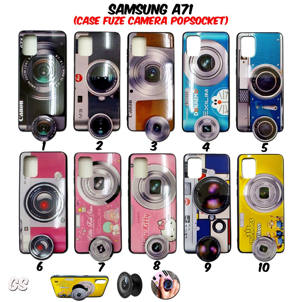 Case Samsung A71 Casing Camera FREE Popsocket