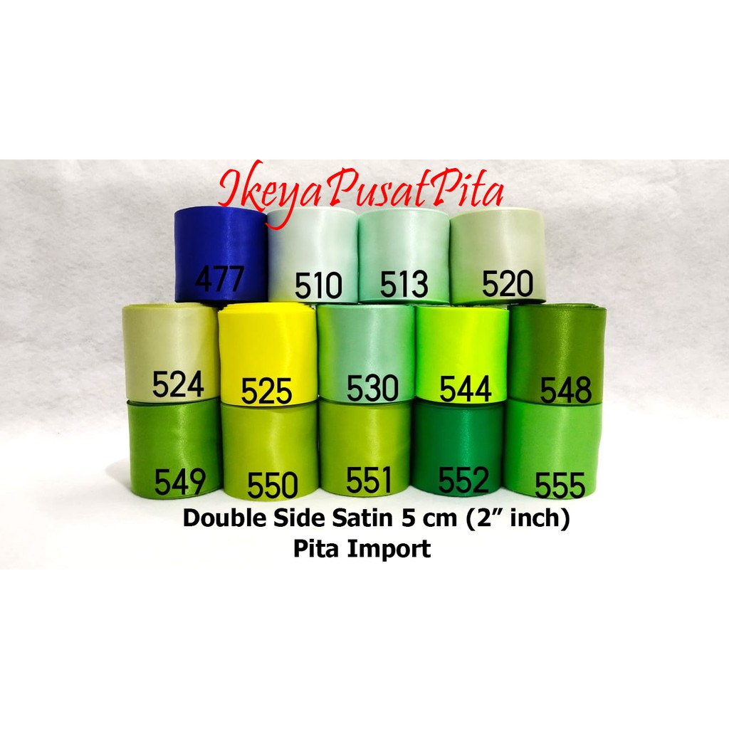 

(10 yard) Pita Satin Double Side Polos 5 cm (2" inch) | Pita import | Satin Ribbon 50 mm pg 9 | Toko Bahan Craft | Ikeya Pusat Pita