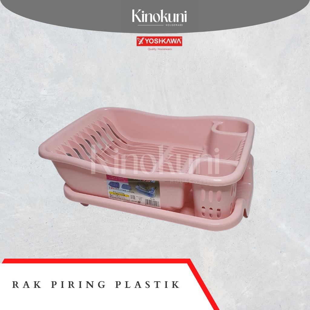 YOSHIKAWA Rak Piring Wastafel Rak Pengering Piring Rak Piring Plastik