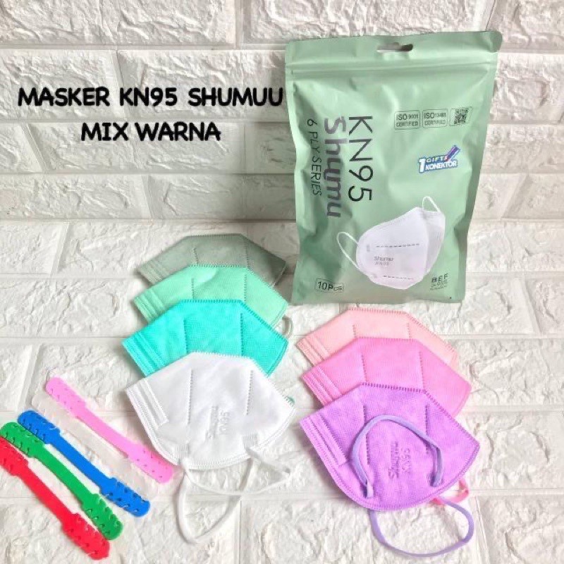 MASKER KN95 SHUMU MIX WARNA 1 PACK ISI 10 PCS
