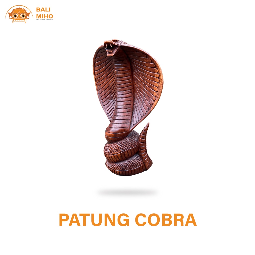 Patung Ular Cobra Kayu - Patung Kobra - Patung Ular Kayu - Patung Binatang Kayu - Dekorasi Ular - Pa