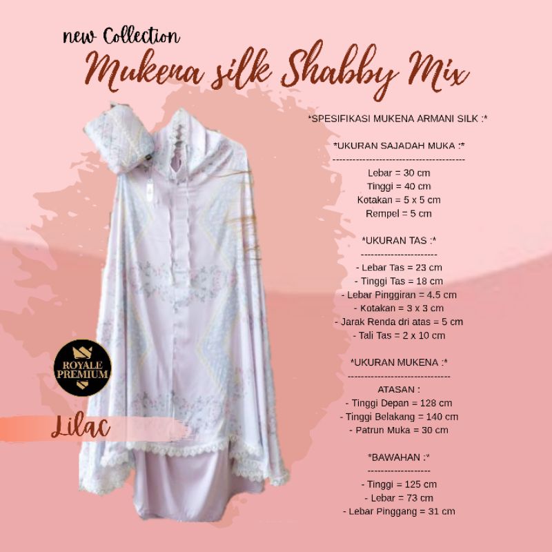 MUKENA SILK SHABBY MIX MAISARA PREMIUM | MUKENA SILK SHABBY TERLEMBUT