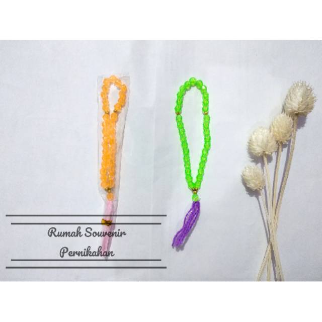 Souvenir Pernikahan Tasbih Kecil Warna Bening Kemas Plastik