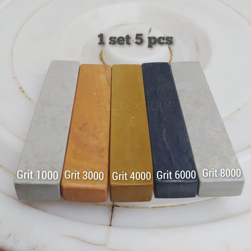Batu asah taji ayam asli alam 1 set isi 5 pcs dimensi 15x3x2cm