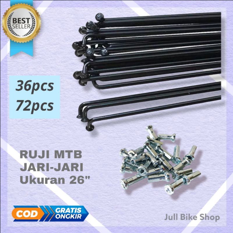 jari jari sepeda 26 hitam 262 velg mtb fixie set ban ruji spoke 36pcs 72pcs