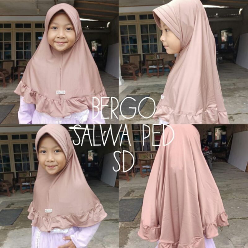 BERGO SALWA PED SIZE SD/BERGO JERSEY/HIJAB ANAK/HIJAB JERSEY MURAH/BERGO ANAK SD